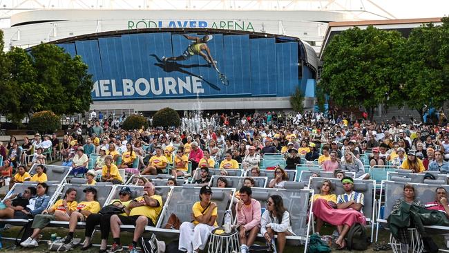 A big crowd settles in for the Barty-Kvitova showdown at Melbourne Park.