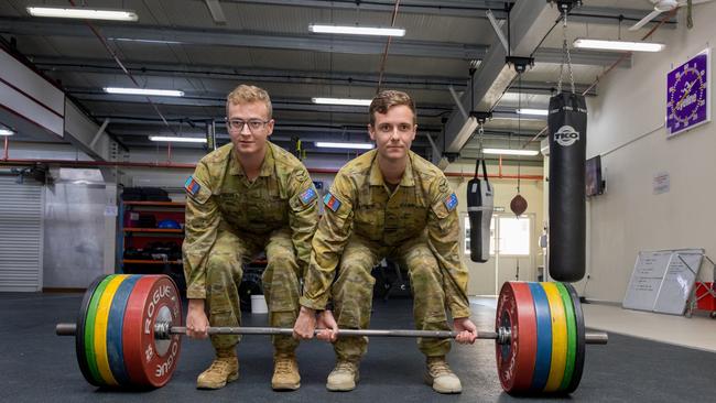 Twin brothers and Flight Lieutenants Zac and Aiden Pattisonh have been reunited at Camp Baird, Headquarters Middle East.