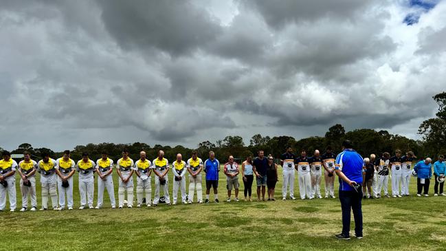 Cricketers pay their respects to the late Julie Hauritz.