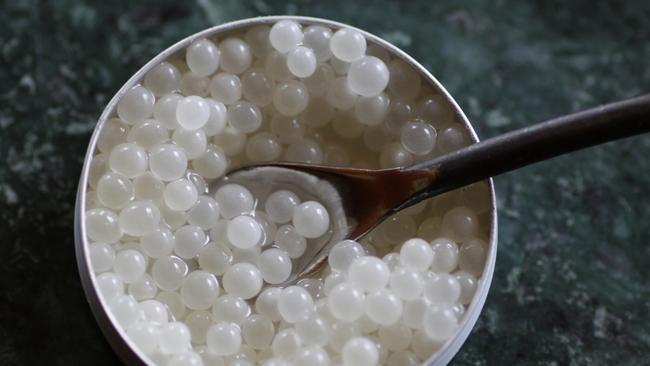 Snail caviar from Gippsland Pearls escargot and mushroom farm in Lakes Entrance.