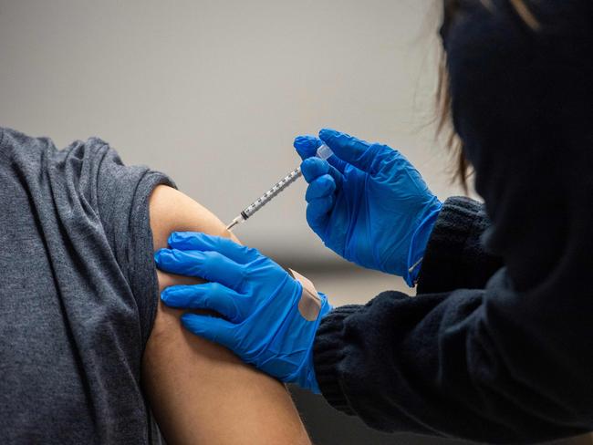 A man is inoculated with the Pfizer-BioNTech COVID-19 vaccine. Picture: AFP