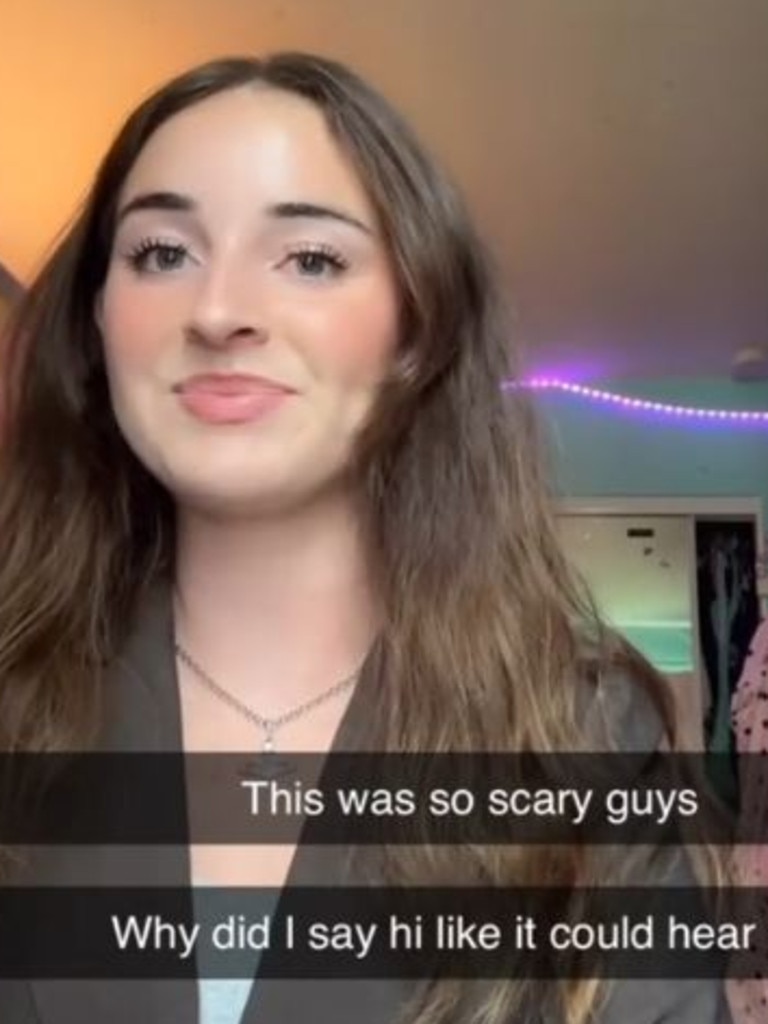 She smiles before realising she's not interviewing with a human. Picture: TikTok/user27244472