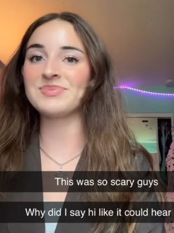 She smiles before realising she's not interviewing with a human. Picture: TikTok/user27244472