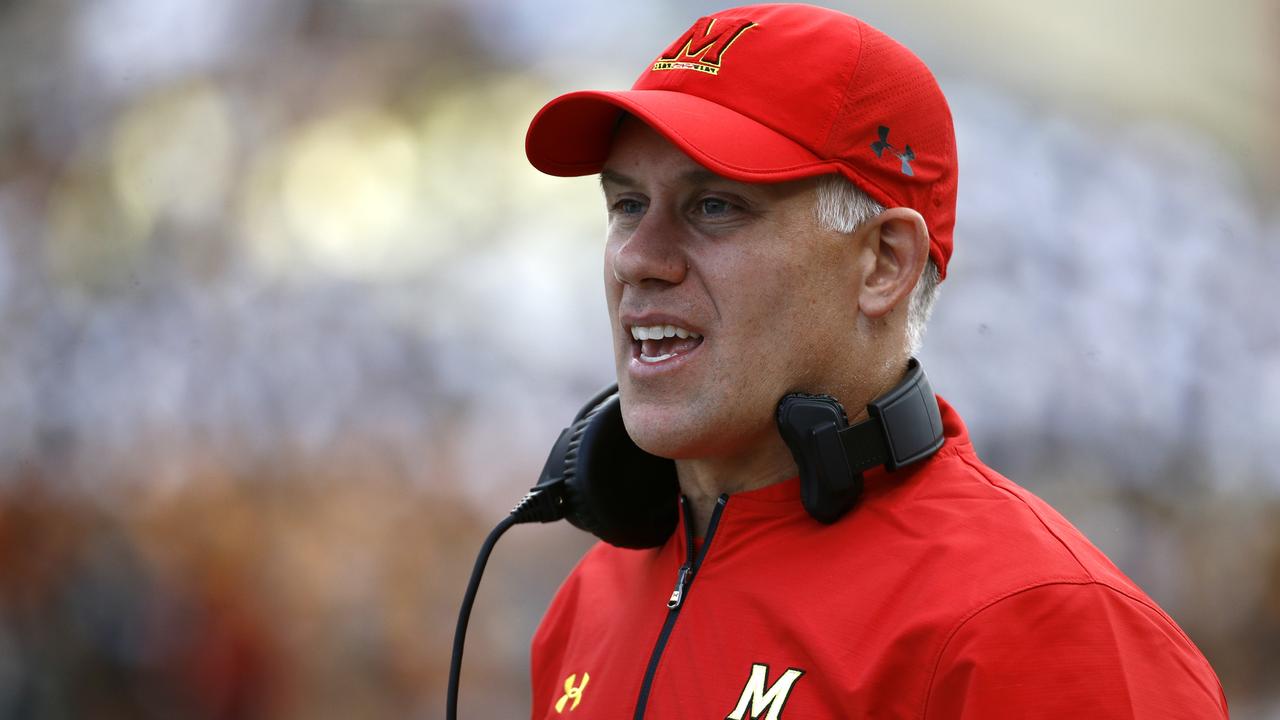 Maryland head coach DJ Durkin has been reappointed despite an investigation into the death of a player during a workout and allegations of abuse within the program. (AP Photo/Patrick Semansky, File)