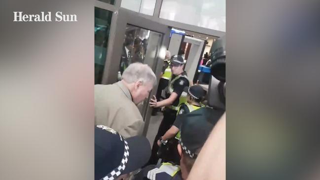 George Pell arrives at the Melbourne Magistrates Court 