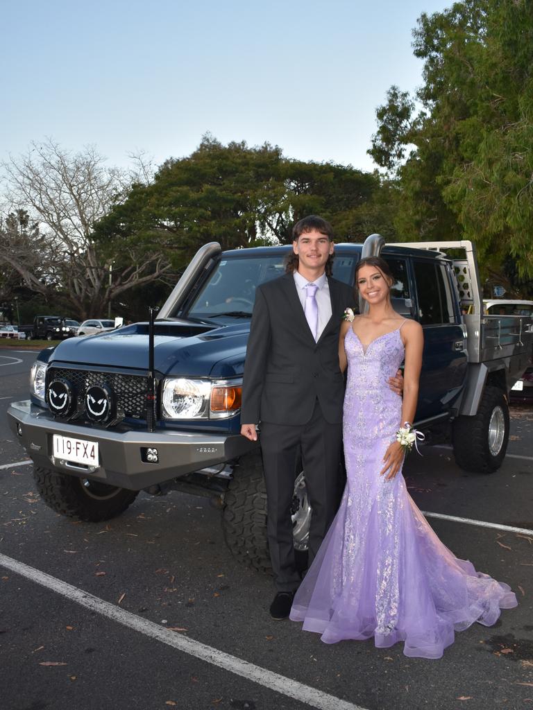 Slayde Brookman and Lanaliah Hine at Mirani State High School formal at Ocean International on September 8, 2023. Photo: Zoe Devenport