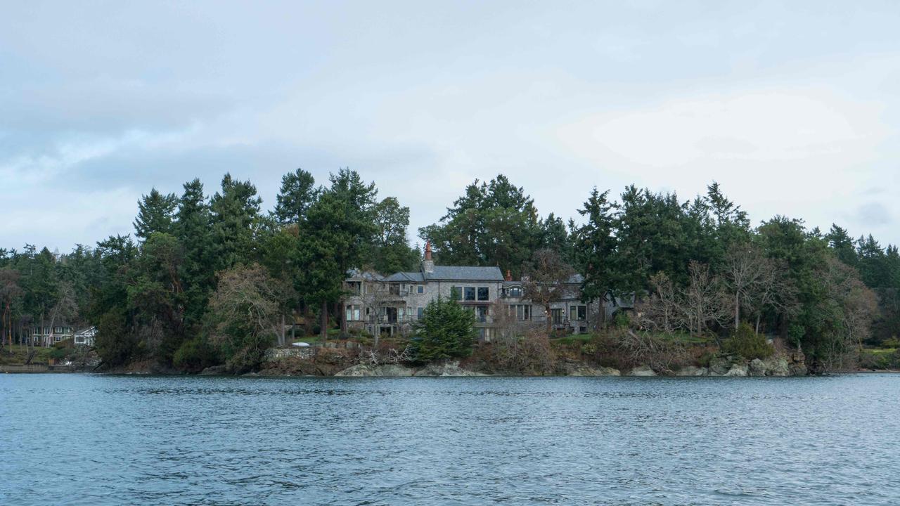 Prince Harry and Meghan’s residence can only be viewed from a boat. Picture: AFP/Mark GOODNOW