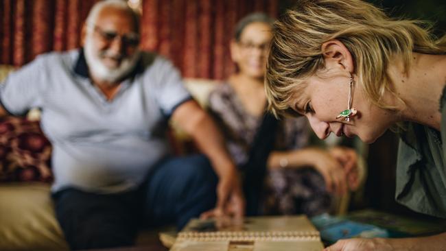 Culture Hub's Ashleigh Frost, Programs Facilitator for Coffs Harbour Regional Gallery and Museum, was welcomed into the homes of local couples photographed for the Early Settlers to Bridal Glamour exhibition. Photo: And The Trees Photography