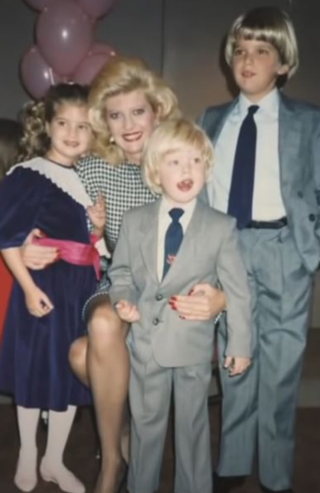 Ivana Trump with her three children. Picture: ABC News America