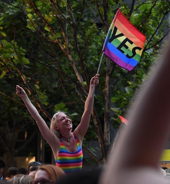 Supporters of the yes vote celebrate around the country. Picture: James Ross