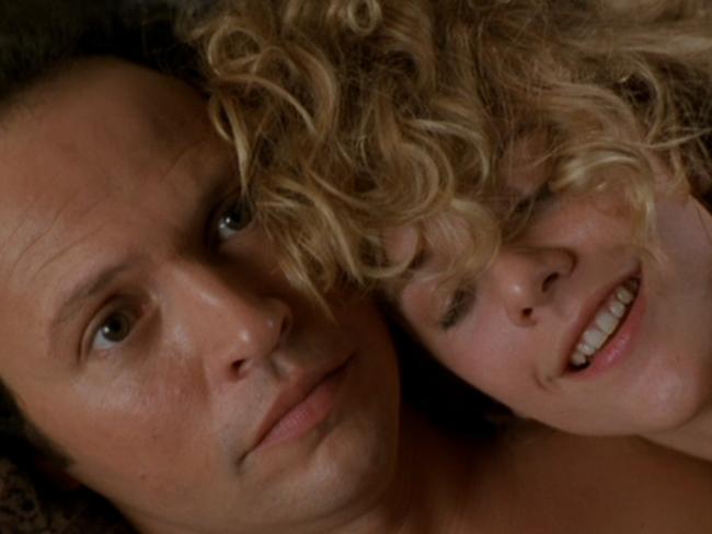 Meg Ryan and Billy Crystal in a scene from film When Harry Met Sally.