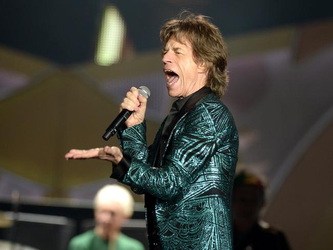 Lip service: Mick Jagger on stage to christen the renovated Adelaide Oval. Picture: Sam Wundke