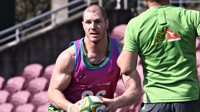 David Pocock at Wallabies training at Ballymore on Monday.