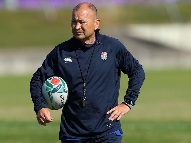 Eddie Jones at England’s captain’s run ahead of Saturday’s Rugby World Cup final.