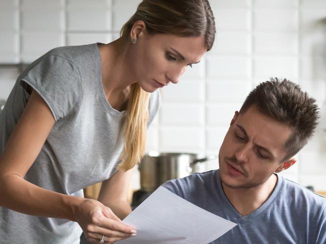 A couple who are stressed about their mortgage and bills. Picture: iStock.