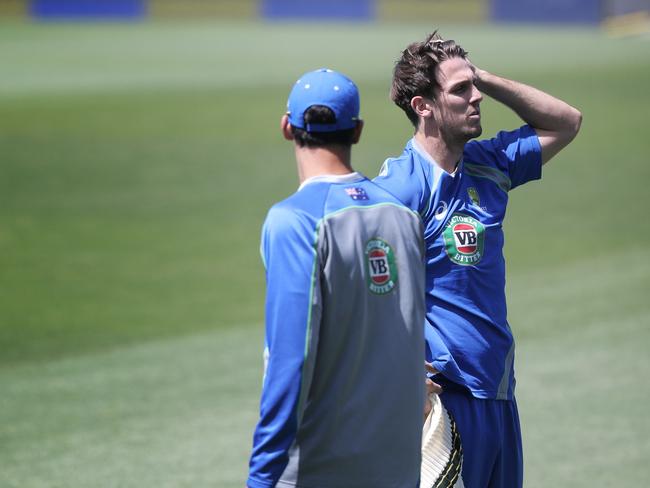 CRICKET: Wednesday 9th November 2016, Blundstone Arena: Australia’s Mitch Marsh at training on Blundstone Arena. Picture: LUKE BOWDEN