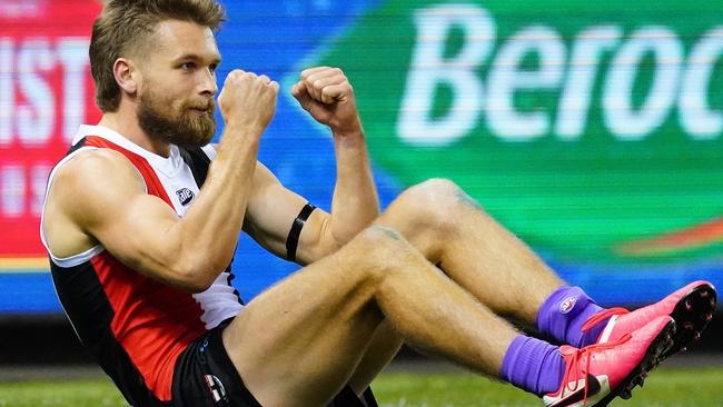 What fans want: St Kilda’s Dan Butler celebrates after a goal against Richmond.