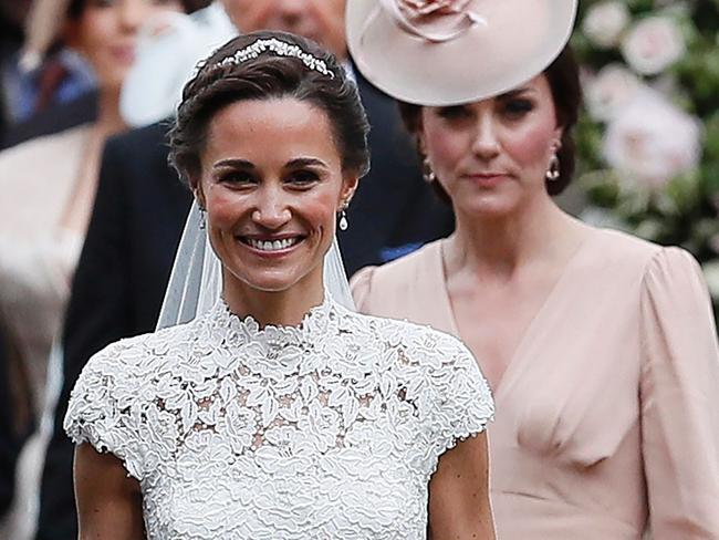 By contrast, Kate opted for a more demure look at her sister’s wedding. Picture: AFP PHOTO Kirsty Wigglesworth