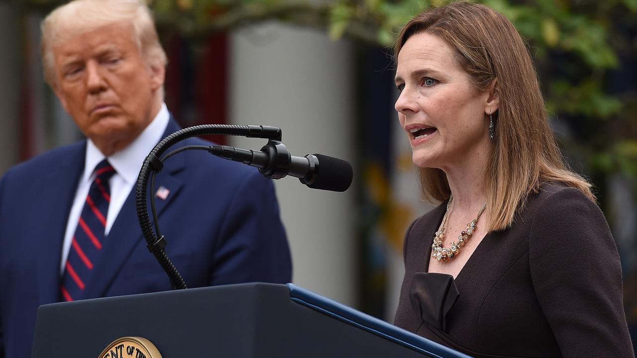 Judge Amy Coney Barrett yesterday. Picture: Olivier Douliery/AFP