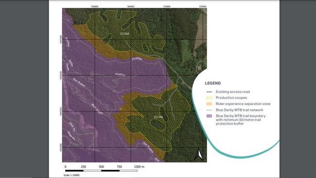 Breaking News Breaking News Map of coupes CC105A and CC119A. Picture: Sustainable Timber Tasmania