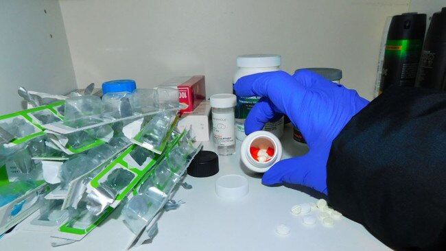 Contraband seized at the Ararat facility include oxycodone and syringes. Pictures: Department of Justice