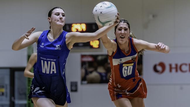 Lightning midcourter-goaler Emma Winfield. Photo: Shaun Sharp.
