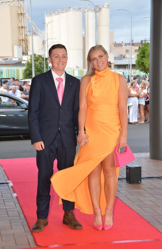 Toowoomba school formals. At the 2023 St Ursula's College formal is graduate Lucy Wright with her partner Lachlan Rodd. Picture: Rhylea Millar