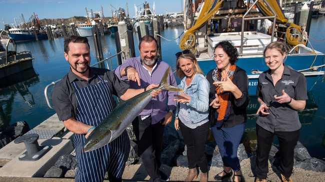 Coffs Harbour Ocean Harvest Festival Cookie from the fishermans Co-Op, Karl and Sherry, Nicole from Council and Bec from seafood co-op. organisers. 07 AUG 2019