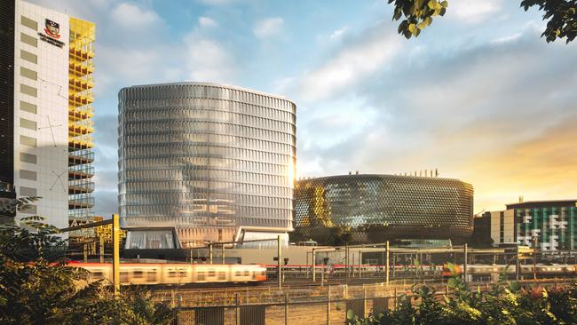 An artist impression of the SAHMRI 2 building on North Tce.