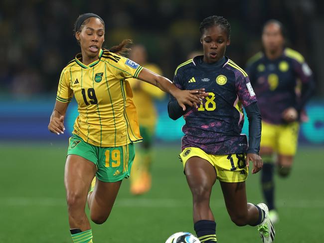 Linda Caicedo (right) has been one of the stars of the World Cup. Picture: Robert Cianflone/Getty Images.