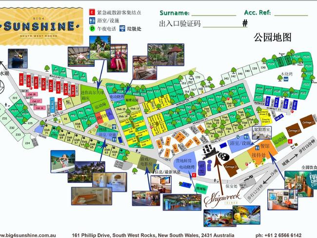 Holiday parks have translated their maps into Chinese to accommodate the increasing Chinese market.