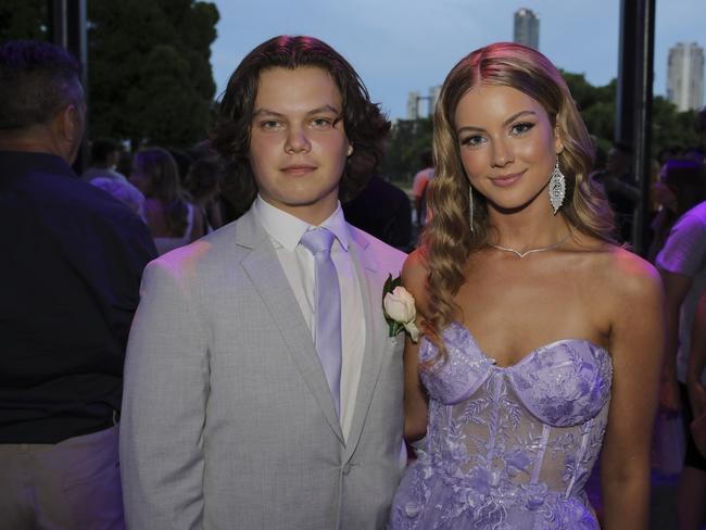 Harrison Subr and Sienna Cosgrove at the Coomera Anglican College Formal at HOTA. Picture: Marcelo Lang.
