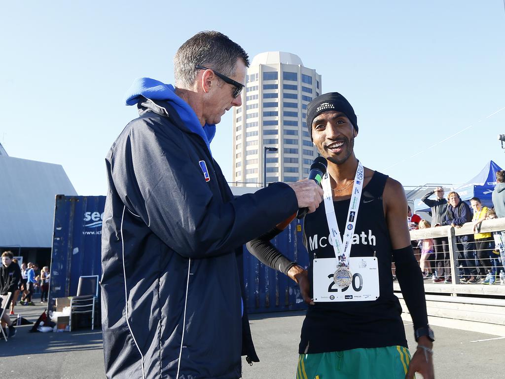 City to Casino Fun Run 2019. (L-R) Dejen Gebreselassie is the 11km men's winner. Picture: MATT THOMPSON