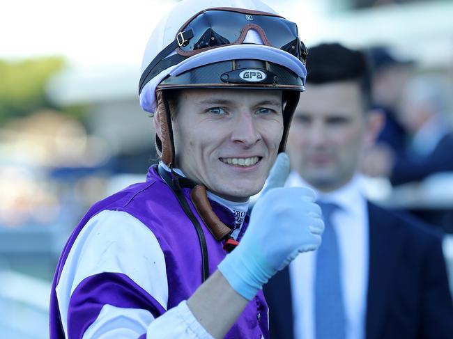 SYDNEY, AUSTRALIA - JUNE 24:  Koby Jennings riding Overriding wins Race 4 Vinery Stallions during "Civics Stakes Day" - Sydney Racing at Royal Randwick Racecourse on June 24, 2023 in Sydney, Australia. (Photo by Jeremy Ng/Getty Images)