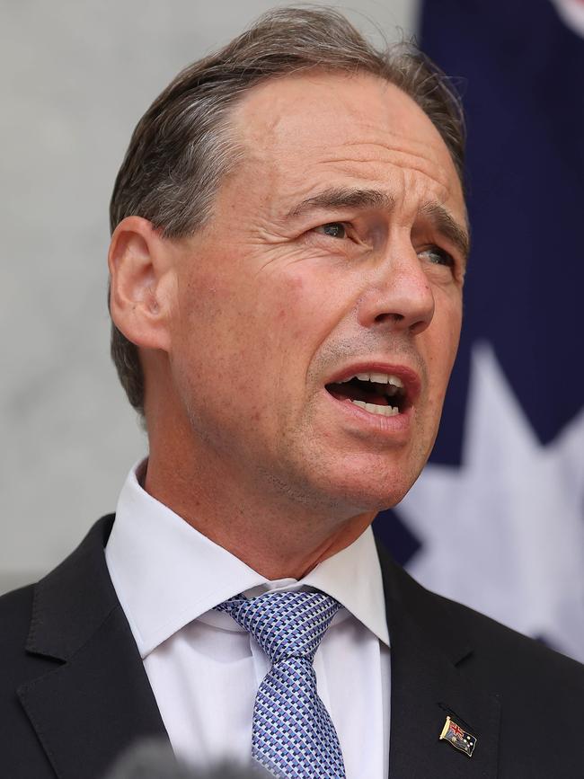 Federal Health Minister Greg Hunt says a school-based jab program is the ‘fastest way out’. Picture: Gary Ramage