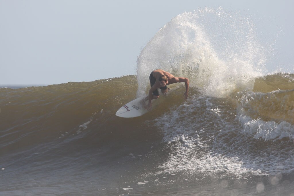 The moves were bigger and the tubes getting longer as the swell from an ex-cyclone sends massive waves onto the Sunshine Coast point breaks. Picture: Nicholas Falconer