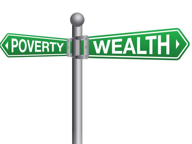 A street sign depicting poverty versus wealth. Picture: istock