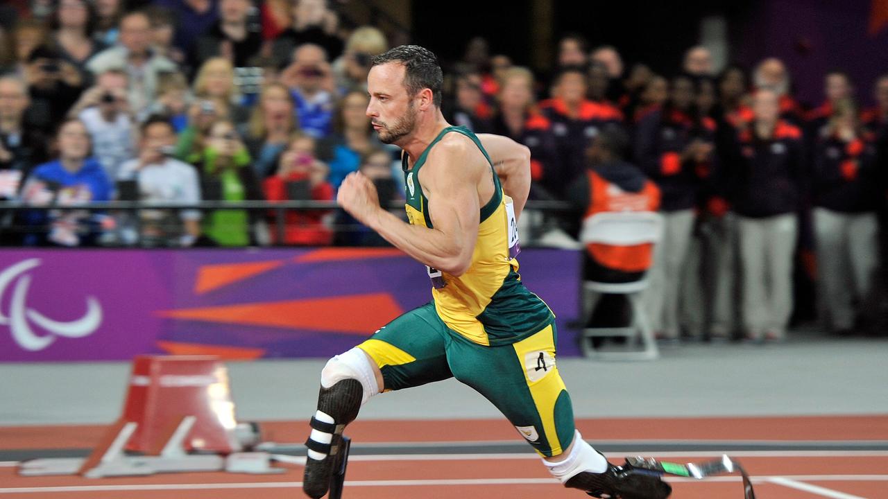 South Africa's Oscar Pistorius competes in the Men's 200m T44 Final athletics event during the London 2012 Paralympic Games. (Photo by GLYN KIRK / AFP)