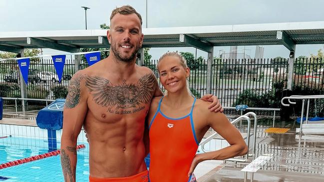 Australian Olympic swimmer Kyle Chalmers and his fiance Ingeborg Løyning.