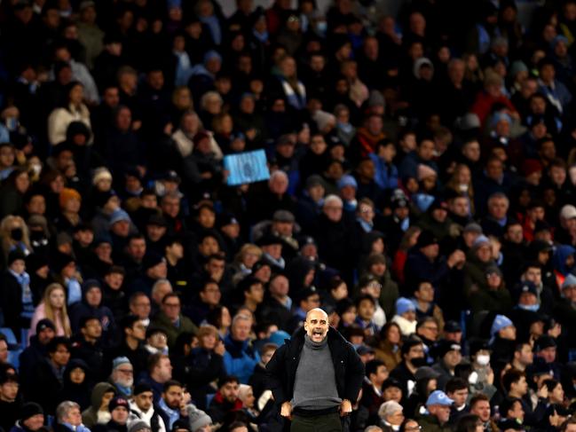 MANCHESTER, ENGLAND - JANUARY 08: Pep Guardiola, Manager of Manchester City during the Emirates FA Cup Third Round match between Manchester City and Chelsea at Etihad Stadium on January 08, 2023 in Manchester, England. (Photo by Naomi Baker/Getty Images) *** BESTPIX ***