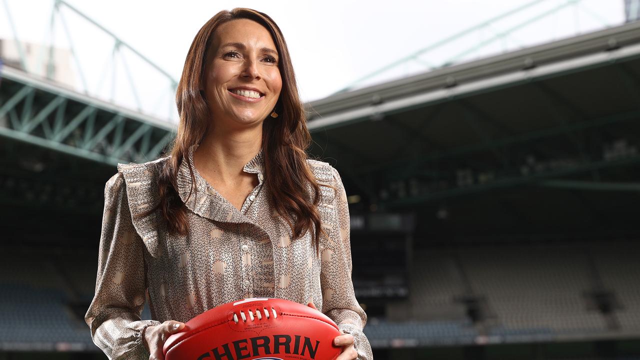 Sarah Fair meets with clubs and chief executive Gillon McLachlan to look at the culture, health and wellbeing of the company. Picture: Michael Klein