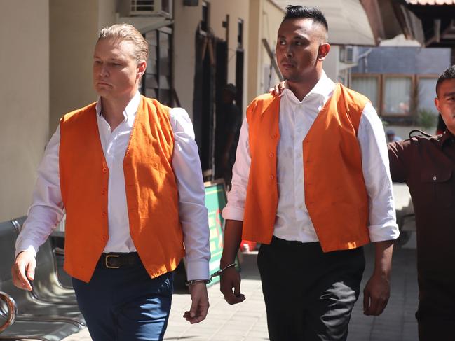 David Van Iersel and William Cabantog during an earlier appearance at Denpasar District Court. Picture: Lukman S.Bintoro