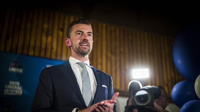 One-time Liberal opposition leader Zak Kirkup concedes defeat at the party’selection night function. NCA NewsWire / Tony McDonough