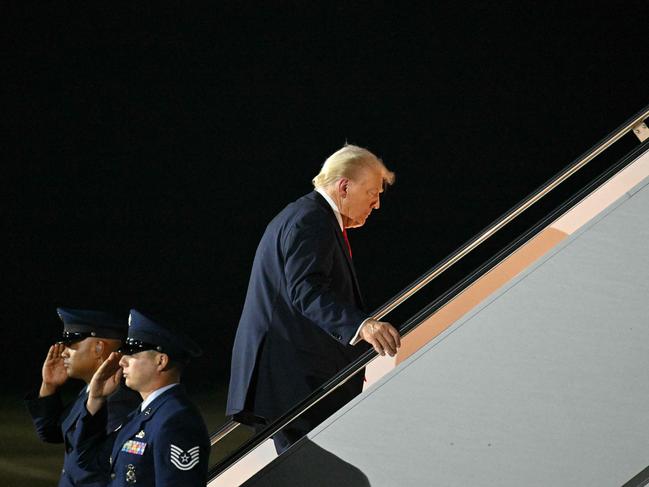 US President Donald Trump rode in a decoy plane during his election campaign. Picture: AFP