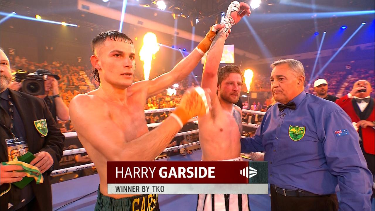 Harry Garside celebrates his win.