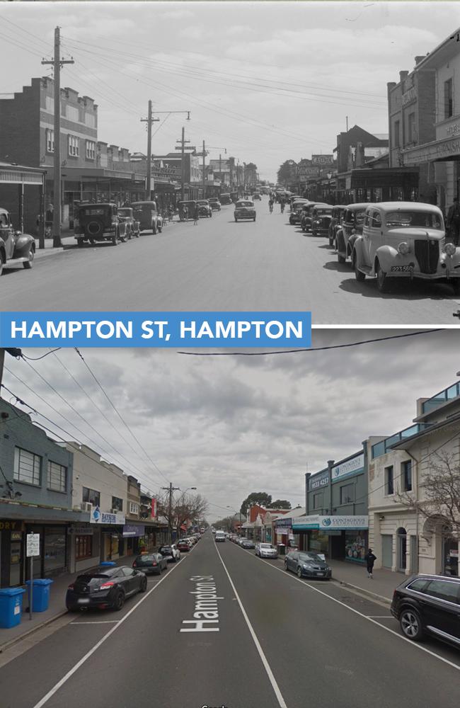 Hampton St, Hampton, between 1920 and 1954. Pictures: State Library of Victoria / Google