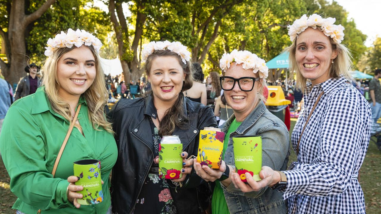Enjoying carnival are (from left) Tamika de Roo, Liz Erbacher, Jade Politch and Mary-Lou Janke at the Festival of Food and Wine Carnival of Flowers 2022, Saturday, September 10, 2022. Picture: Kevin Farmer