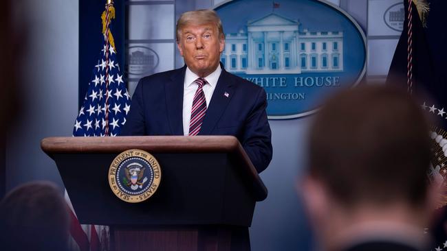 US President Donald Trump speaks in the Brady Briefing Room at the White House in Washington, DC. Picture: AFP