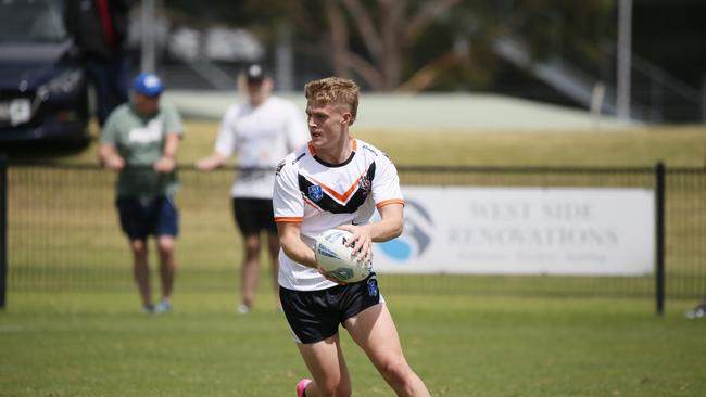 Jayden Innes in action for the Macarthur Wests Tigers against the North Coast Bulldogs during round two of the Laurie Daley Cup at Kirkham Oval, Camden, 10 February 2024. Picture: Warren Gannon Photography