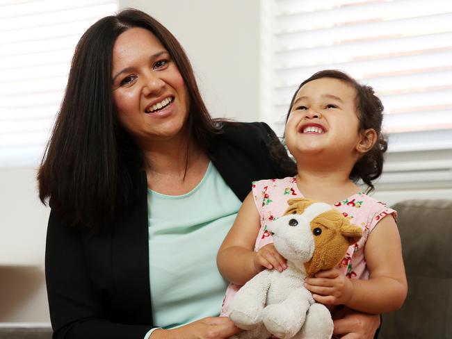 Linda and daughter Pyper. The single mum is down about $100 a week due to Pyper’s twice-weekly childcare visits. Picture: Tim Hunter.